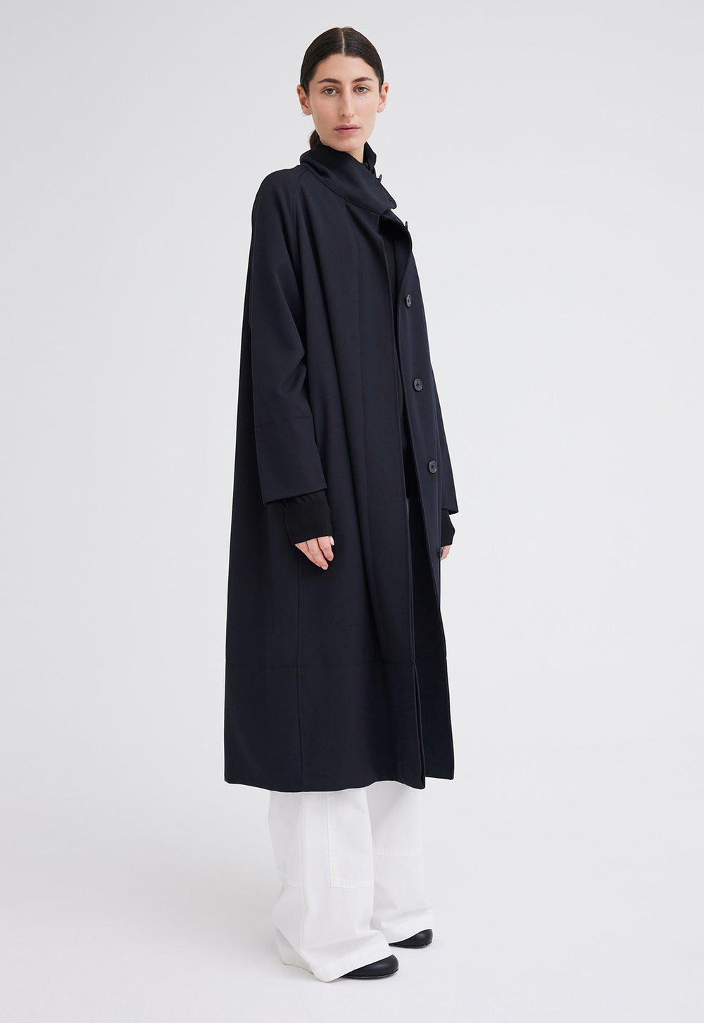 Jac+Jack McLaren Wool Twill Coat - Black